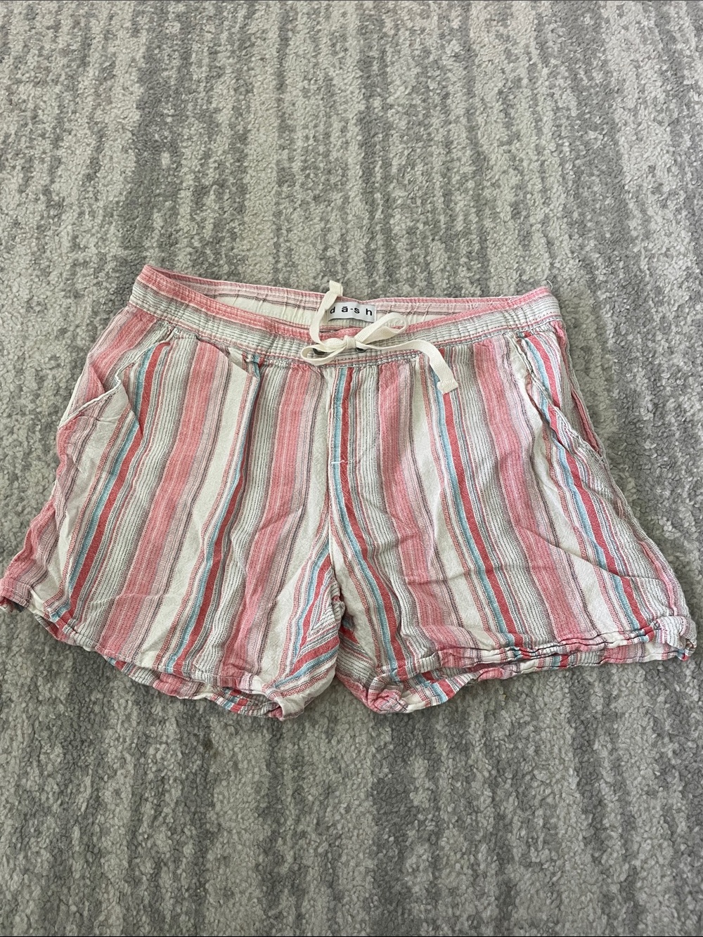 Striped Pink & White Women’s Drawstring Shorts